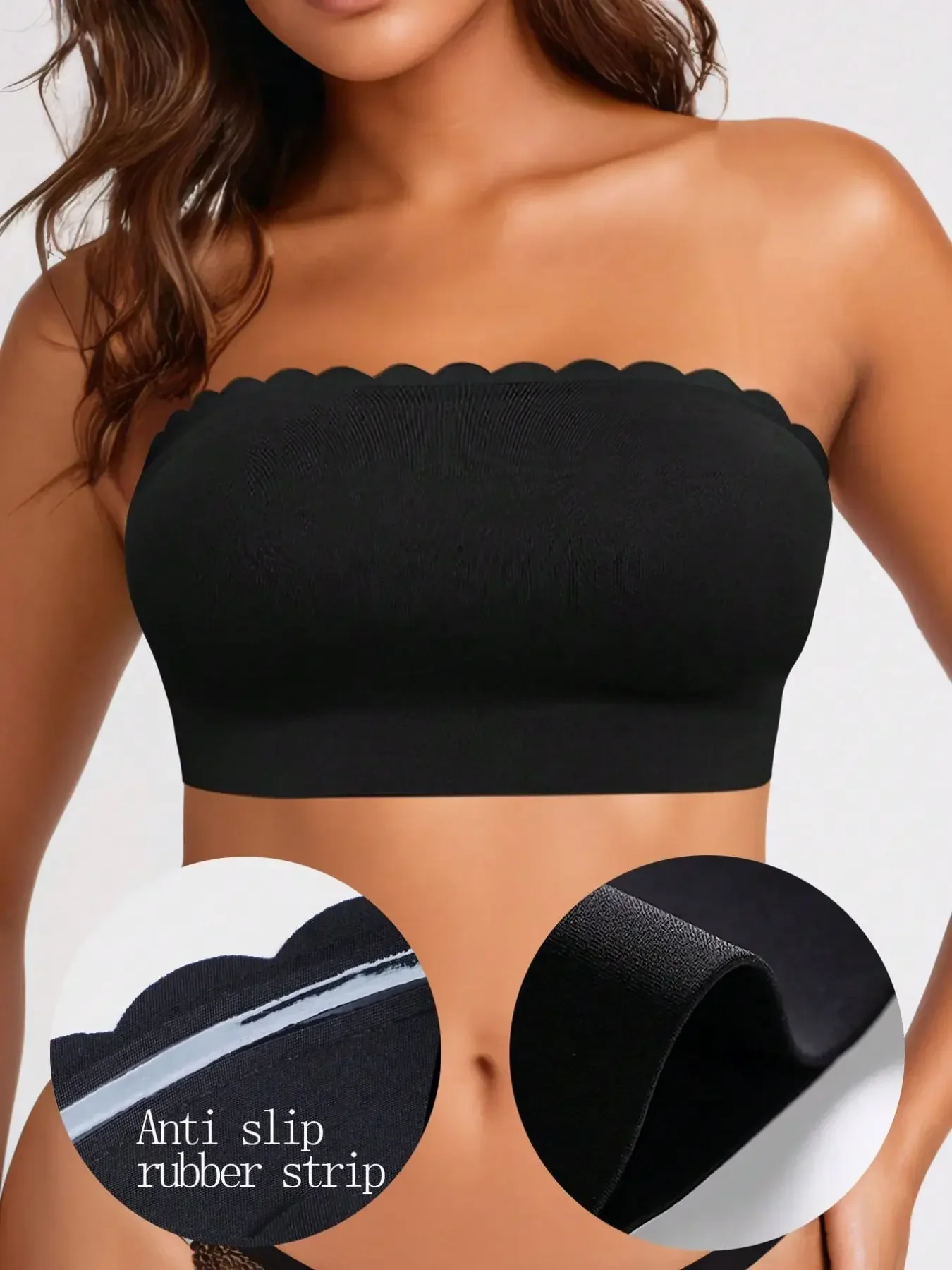 Bralette Wireless Soft - Damen-Trägerlos-BH, nahtloser Bandeau-BH, lässig & bequem,