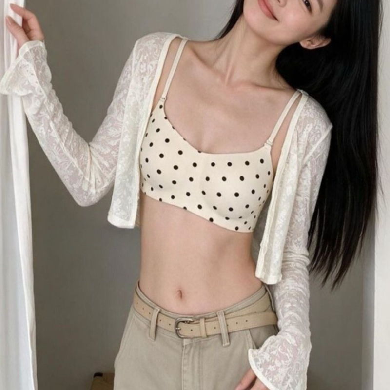 Bralette Wireless Soft - Damen Polka Dot Drahtloser Nahtloser Bralette