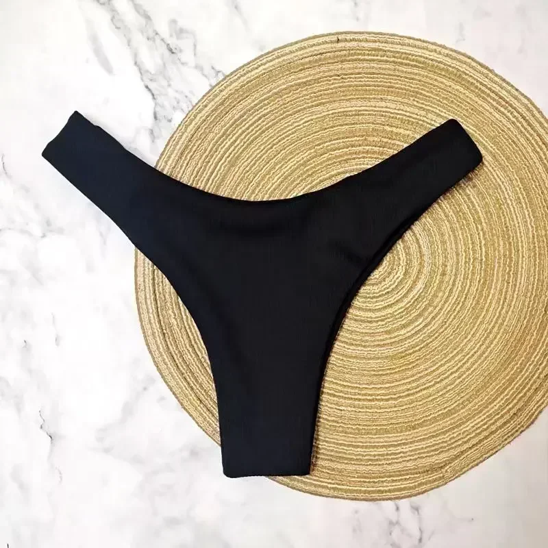 Thong Bikini Women - neue Bikinihose, Damen-Badeanzug, niedrige Taille, einfarbig,