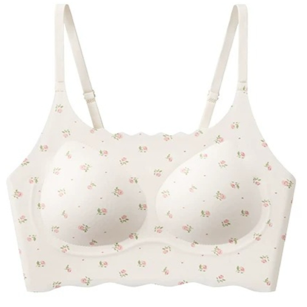 Bralette Wireless Soft - Niedlicher Blumen-Schleifen-Trainings-BH für Teenager-Mädchen, dehnbar, ohne